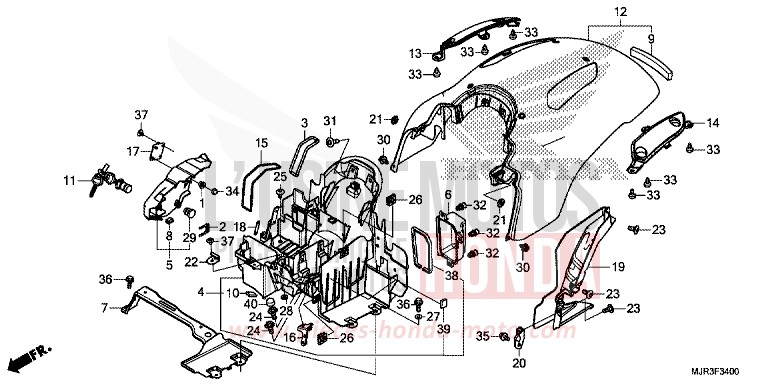 GARDE-BOUE ARRIERE de F6C "Valkyrie" GRAPHITE BLACK (NHB01) 2015